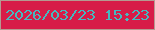 文字の大きさ：4、枠の色：b59a91、背景の色：d71c48、文字の色：45b9c0 無料ブログパーツのブログ時計