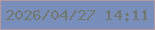 文字の大きさ：3、枠の色：b59aa1、背景の色：7a8ebc、文字の色：71786f 無料ブログパーツのブログ時計