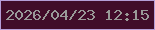 文字の大きさ：1、枠の色：b59ed8、背景の色：410d2a、文字の色：999a98 無料ブログパーツのブログ時計