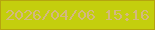 文字の大きさ：2、枠の色：b5a40f、背景の色：c4ce0d、文字の色：d3b87f 無料ブログパーツのブログ時計