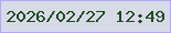 文字の大きさ：5、枠の色：b5a6f8、背景の色：d6dbe5、文字の色：204822 無料ブログパーツのブログ時計
