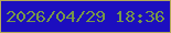 文字の大きさ：5、枠の色：b5a958、背景の色：1c0ebf、文字の色：779748 無料ブログパーツのブログ時計