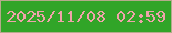 文字の大きさ：4、枠の色：b5aa8b、背景の色：31a528、文字の色：efa3aa 無料ブログパーツのブログ時計