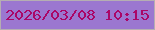 文字の大きさ：3、枠の色：b5aeb2、背景の色：9b77d0、文字の色：aa0667 無料ブログパーツのブログ時計