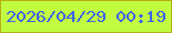 文字の大きさ：4、枠の色：b5b016、背景の色：c1fc41、文字の色：3d63e9 無料ブログパーツのブログ時計