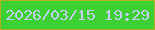 文字の大きさ：3、枠の色：b5b021、背景の色：3cd032、文字の色：c5cdfa 無料ブログパーツのブログ時計