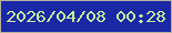 文字の大きさ：4、枠の色：b5b19b、背景の色：1a28a6、文字の色：c6ef9d 無料ブログパーツのブログ時計