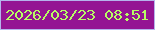 文字の大きさ：5、枠の色：b5b3ec、背景の色：941493、文字の色：b7fd64 無料ブログパーツのブログ時計
