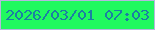 文字の大きさ：5、枠の色：b5b7de、背景の色：20f95f、文字の色：1b7fa3 無料ブログパーツのブログ時計