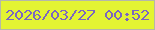 文字の大きさ：4、枠の色：b5b8a8、背景の色：e3f432、文字の色：7b66c1 無料ブログパーツのブログ時計