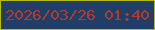 文字の大きさ：5、枠の色：b5ba12、背景の色：213e67、文字の色：ae3b34 無料ブログパーツのブログ時計