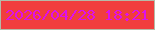 文字の大きさ：3、枠の色：b5bba7、背景の色：f13e3d、文字の色：dd11ea 無料ブログパーツのブログ時計