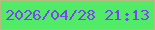 文字の大きさ：4、枠の色：b5bc82、背景の色：51eb68、文字の色：7848ec 無料ブログパーツのブログ時計