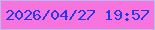 文字の大きさ：3、枠の色：b5bcec、背景の色：f774de、文字の色：2539eb 無料ブログパーツのブログ時計