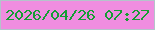 文字の大きさ：5、枠の色：b5c3cb、背景の色：f08de0、文字の色：169d33 無料ブログパーツのブログ時計