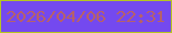 文字の大きさ：5、枠の色：b5c522、背景の色：7449ef、文字の色：b5616a 無料ブログパーツのブログ時計