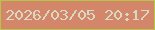 文字の大きさ：2、枠の色：b5c646、背景の色：d4866b、文字の色：d8d9c0 無料ブログパーツのブログ時計