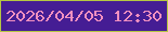 文字の大きさ：3、枠の色：b5c742、背景の色：451d94、文字の色：f190c0 無料ブログパーツのブログ時計