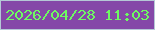 文字の大きさ：1、枠の色：b5c8d6、背景の色：8548a8、文字の色：6efa62 無料ブログパーツのブログ時計