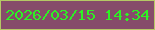 文字の大きさ：3、枠の色：b5c965、背景の色：864c6a、文字の色：2df224 無料ブログパーツのブログ時計