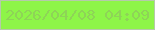 文字の大きさ：4、枠の色：b5caaa、背景の色：8ef548、文字の色：8ed457 無料ブログパーツのブログ時計