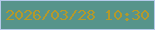 文字の大きさ：4、枠の色：b5caea、背景の色：57948b、文字の色：b4992a 無料ブログパーツのブログ時計