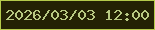 文字の大きさ：2、枠の色：b5cb4b、背景の色：242204、文字の色：b8c982 無料ブログパーツのブログ時計