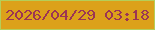 文字の大きさ：2、枠の色：b5ce58、背景の色：dca11a、文字の色：9b3554 無料ブログパーツのブログ時計