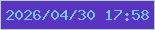 文字の大きさ：5、枠の色：b5d1ce、背景の色：5933c1、文字の色：73c6e7 無料ブログパーツのブログ時計