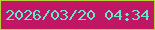 文字の大きさ：2、枠の色：b5d23a、背景の色：c11664、文字の色：62e9cd 無料ブログパーツのブログ時計