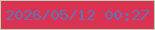 文字の大きさ：3、枠の色：b5d3b7、背景の色：db3251、文字の色：6273b5 無料ブログパーツのブログ時計