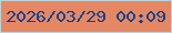 文字の大きさ：1、枠の色：b5d4db、背景の色：e68764、文字の色：0e4490 無料ブログパーツのブログ時計