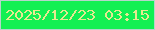 文字の大きさ：3、枠の色：b5d5cb、背景の色：12f053、文字の色：e7e990 無料ブログパーツのブログ時計