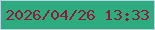 文字の大きさ：4、枠の色：b5d5e1、背景の色：2fac7f、文字の色：8f1b3b 無料ブログパーツのブログ時計