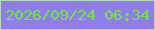 文字の大きさ：3、枠の色：b5d8bc、背景の色：917de9、文字の色：6fe93e 無料ブログパーツのブログ時計