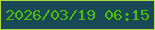 文字の大きさ：2、枠の色：b5d944、背景の色：194957、文字の色：4fbe03 無料ブログパーツのブログ時計