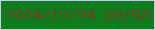 文字の大きさ：1、枠の色：b5d9d5、背景の色：0b7e1b、文字の色：773c2b 無料ブログパーツのブログ時計