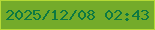 文字の大きさ：5、枠の色：b5da36、背景の色：74ab2a、文字の色：0d7942 無料ブログパーツのブログ時計