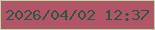 文字の大きさ：2、枠の色：b5daa6、背景の色：b25567、文字の色：2d5647 無料ブログパーツのブログ時計