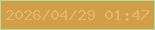 文字の大きさ：5、枠の色：b5dc9b、背景の色：d19f48、文字の色：e5b56e 無料ブログパーツのブログ時計