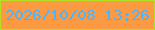文字の大きさ：1、枠の色：b5de25、背景の色：fb9a43、文字の色：4ab4fc 無料ブログパーツのブログ時計