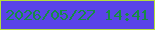 文字の大きさ：3、枠の色：b5df3b、背景の色：5a43e8、文字の色：168c46 無料ブログパーツのブログ時計