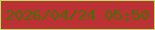 文字の大きさ：1、枠の色：b5e061、背景の色：bc3234、文字の色：467003 無料ブログパーツのブログ時計