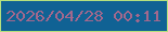 文字の大きさ：2、枠の色：b5e07e、背景の色：106294、文字の色：a2688d 無料ブログパーツのブログ時計