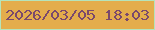 文字の大きさ：1、枠の色：b5e4bb、背景の色：e4ad4c、文字の色：7a496c 無料ブログパーツのブログ時計