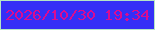 文字の大きさ：3、枠の色：b5e5c4、背景の色：352ff6、文字の色：da0b91 無料ブログパーツのブログ時計