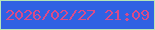 文字の大きさ：2、枠の色：b5e6b8、背景の色：3061e3、文字の色：da4b89 無料ブログパーツのブログ時計