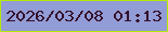 文字の大きさ：3、枠の色：b5e805、背景の色：929cd6、文字の色：341029 無料ブログパーツのブログ時計