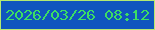 文字の大きさ：4、枠の色：b5e971、背景の色：1055be、文字の色：3cdd63 無料ブログパーツのブログ時計