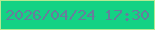 文字の大きさ：3、枠の色：b5ea93、背景の色：14d284、文字の色：677d9c 無料ブログパーツのブログ時計
